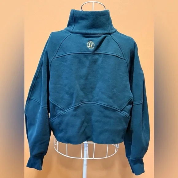 Lululemon Women's Scuba Oversized Funnel Neck Half Zip Storm Teal M/L - Picture 5 of 8